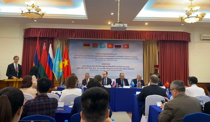 Họp báo kỷ niệm 10 năm ký kết Hiệp định Thương mại tự do giữa Liên minh kinh tế Á - Âu (EAEU) và Việt Nam tại Hà Nội