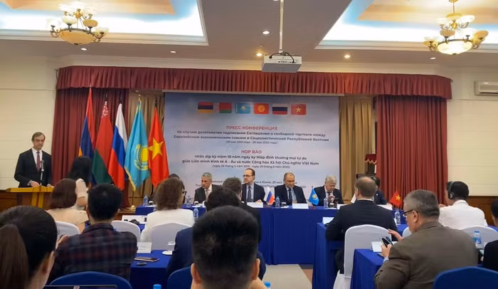 Họp báo kỷ niệm 10 năm ký kết Hiệp định Thương mại tự do giữa Liên minh kinh tế Á - Âu (EAEU) và Việt Nam tại Hà Nội