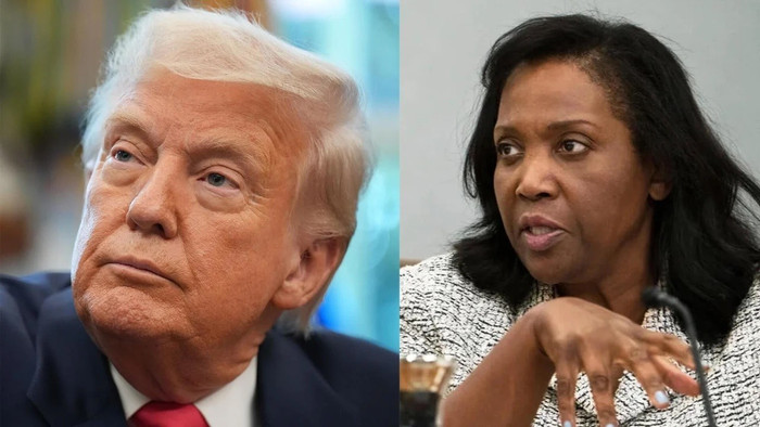 Tổng thống Mỹ Donald Trump (bên trái) và Thống đốc Cục Dự trữ Liên bang Mỹ (Fed) Lisa Cook cbsn-fusion-trump-says-hes-fired-federal-reserve-governor-lisa-cook-thumbnail.jpg