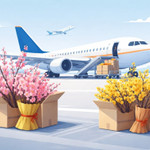 Đào, Mai "đi máy bay" tăng cao dịp Tết, giá gần nửa triệu mỗi cành