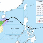 Hướng di chuyển của bão số 12, cập nhật sáng 22/10