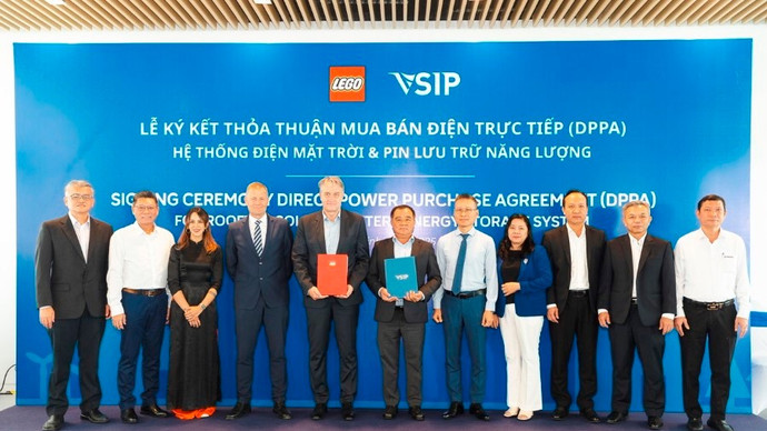 Với thoả thuận mua bán điện trực tiếp với VSIP, LEGO Việt Nam hướng tới mục tiêu vận hành bằng 100% năng lượng tái tạo