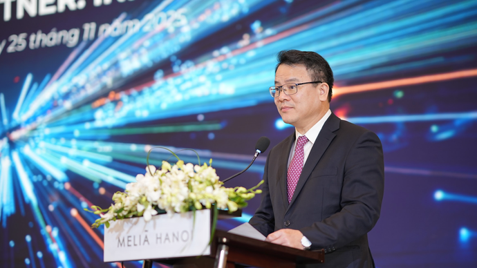 Thứ trưởng Bộ Tài chính Trần Quốc Phương phát biểu tại chương trình “Đối thoại hợp tác công tư (PPP) - Hợp tác, đổi mới, hiệu quả”