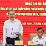 Tổng Bí thư Tô Lâm phát biểu tại buổi làm việc
