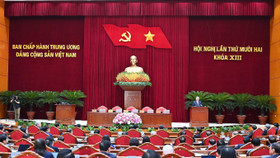 Phiên bế mạc hội nghị Trung ương 12 khóa 13, chiều 19/7. Ảnh: Nhật Bắc