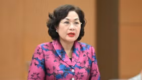 Thống đốc Ngân hàng Nhà nước Nguyễn Thị Hồng giải trình tại phiên họp Ủy ban Thường vụ Quốc hội, sáng 10/6
