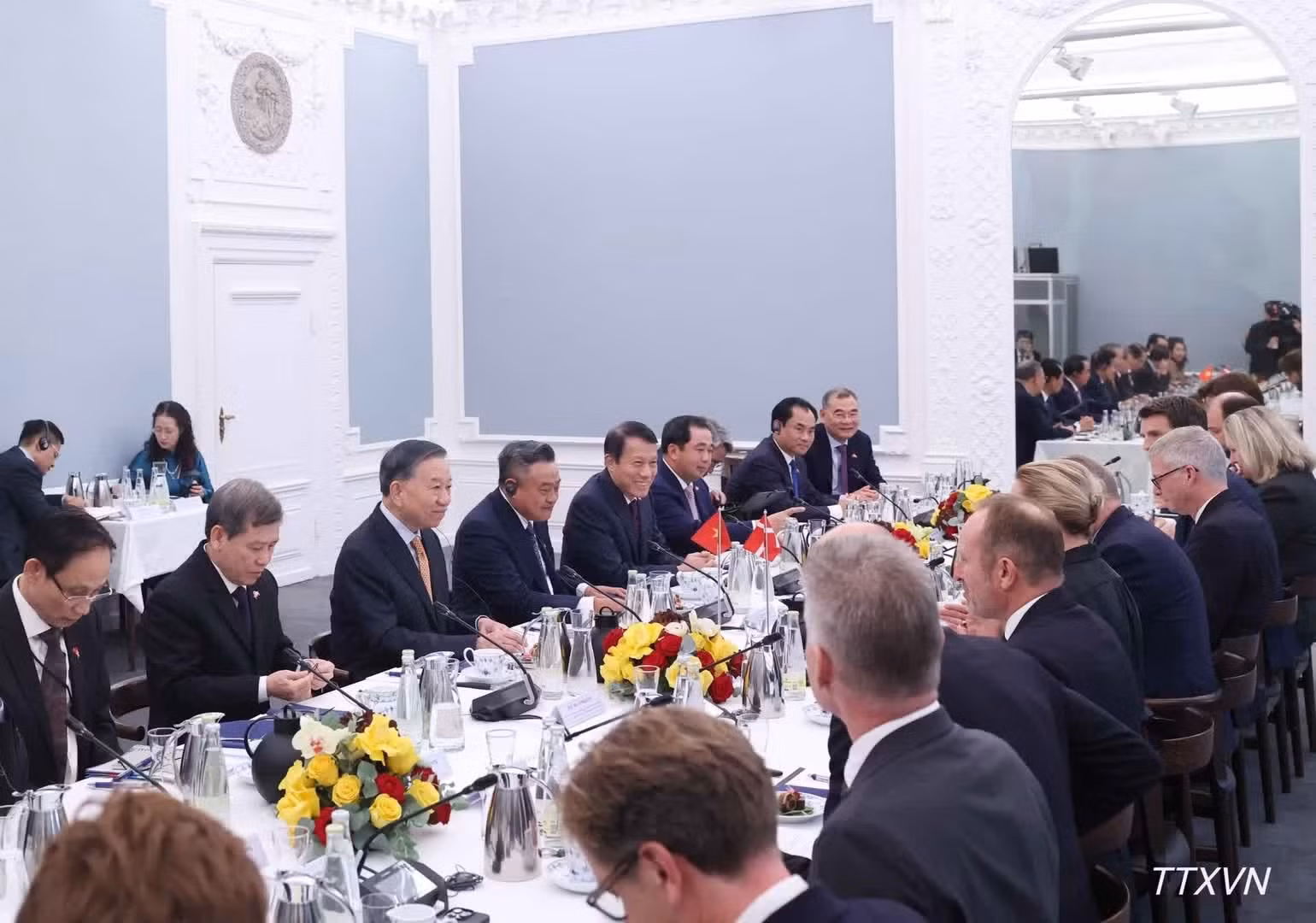 Tổng Bí thư, Chủ tịch nước Tô Lâm hội đàm với Thủ tướng Đan Mạch Mette Frederiksen. Ảnh:Thống Nhất/TTXVN